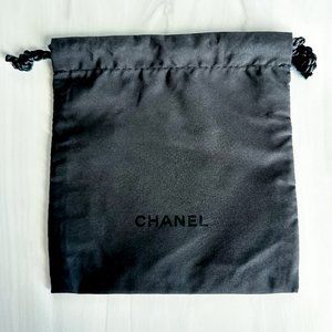 CHANEL Jewelry Gift Cosmetic Beauty Makeup Pouch Black Drawstring Bags SET OF 3